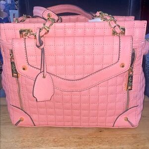 Quilted Jessica Simpson Handbag Coral pink